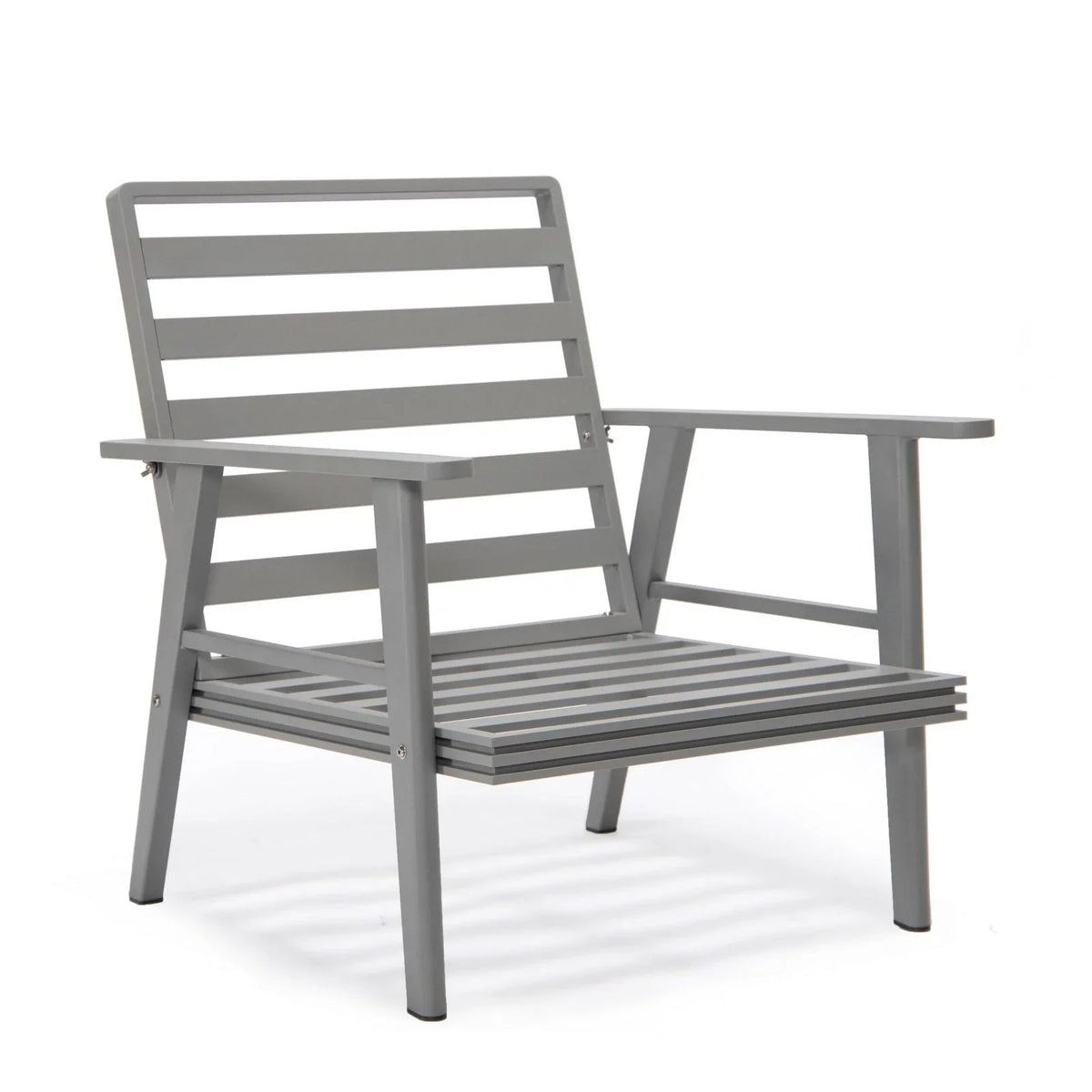 Walbrooke Modern 3-Piece Outdoor Patio Set with Grey Aluminum Frame and Removable Cushions Loveseat and Set of 2 Armchairs - Elax Furniture