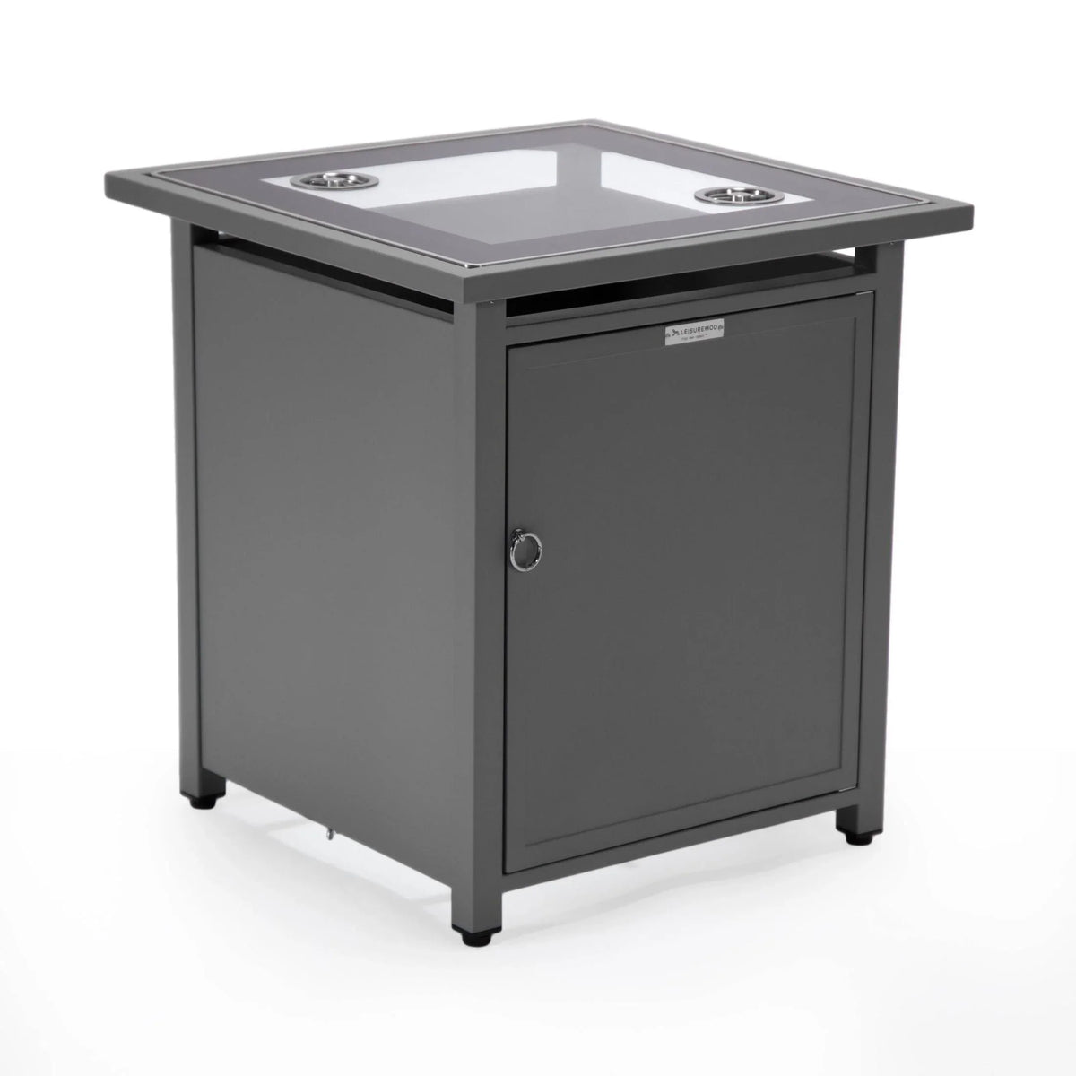 Walbrooke Modern Square Tank Holder Table with Tempered Glass Top and Powder Coated Aluminum - Elax Furniture