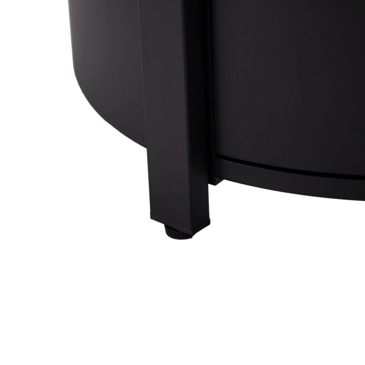 Walbrooke Modern Round Tank Holder Table with Tempered Glass Top and Powder Coated Aluminum - Elax Furniture