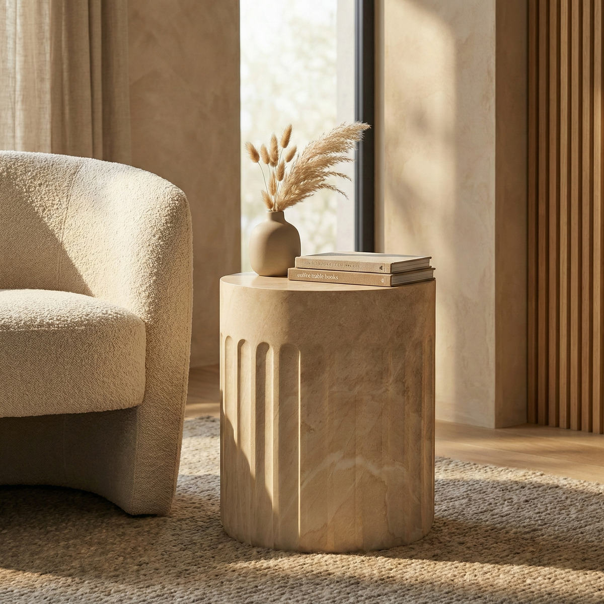 Zenvio Round Side /EndTable in Fiberstone for Indoor and Outdoor