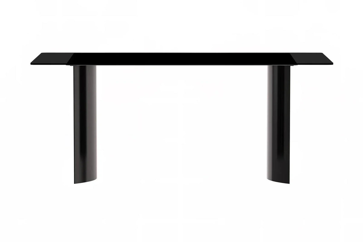 Zara Rectangular Dining Table with Glass/Sintered Stone Top and Stainless Steel Base - Elax Furniture