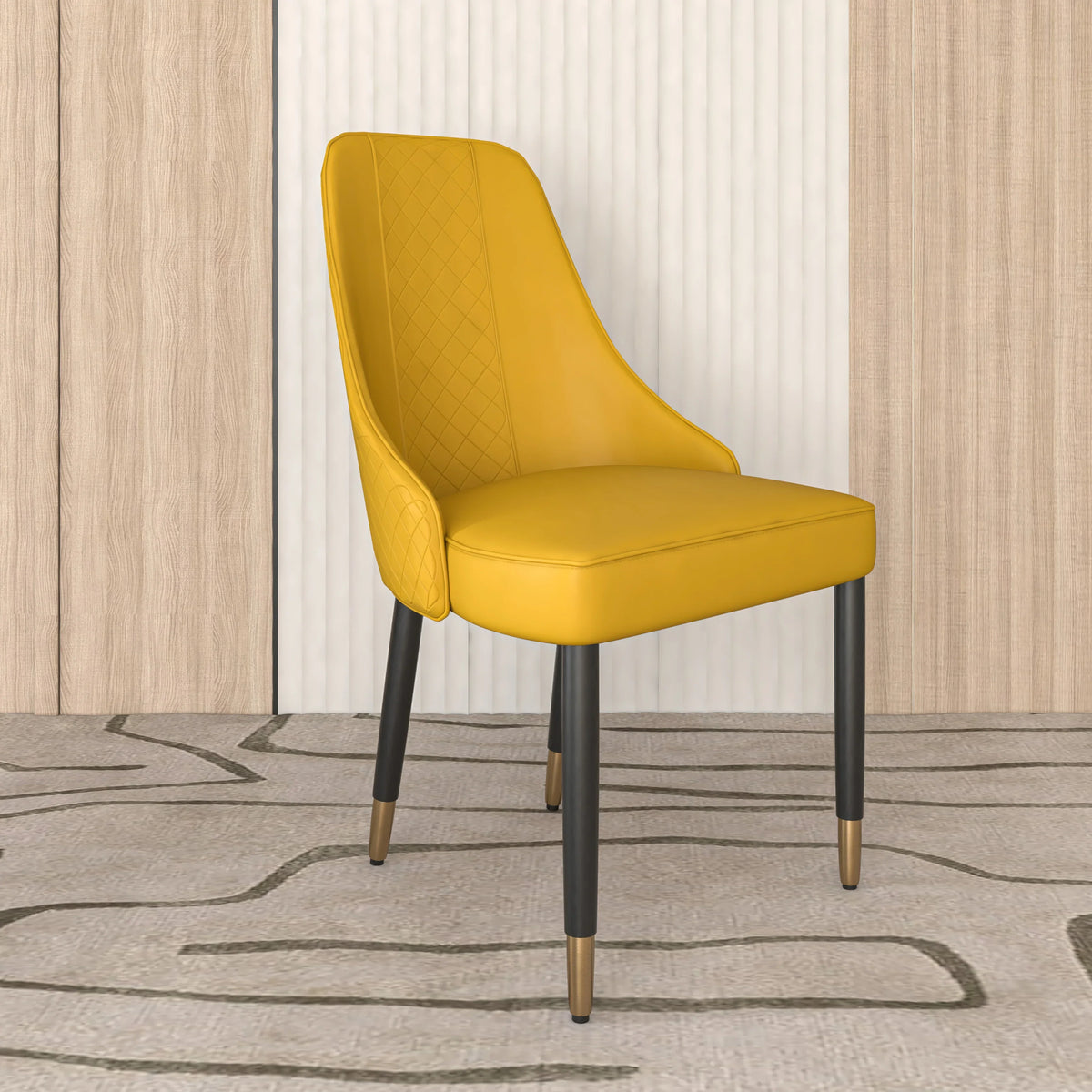 Allure Dining Chairs Fabric/Leather Seat and Back in Oak Wood - Elax Furniture
