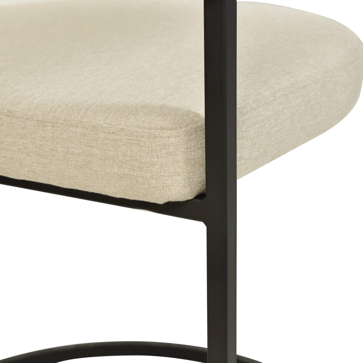 Aero Modern Upholstered Dining Chair with Padded Seat and Powder-Coated Iron Frame Oatmeal Polyester Dining Chair Your Vendor Name