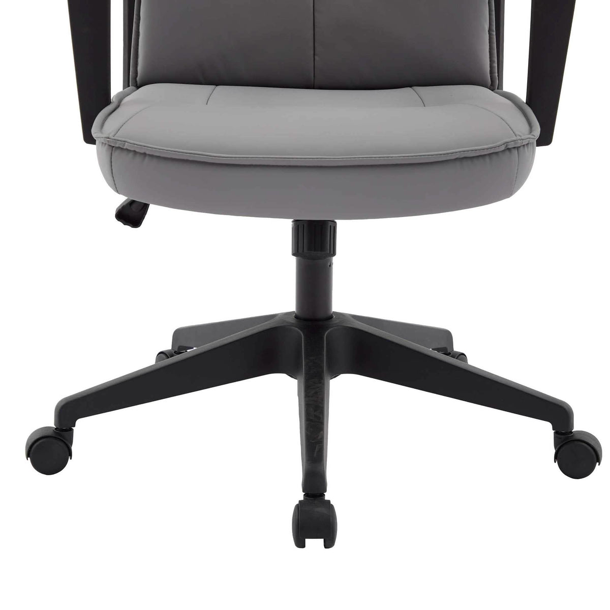 Aiaria Ergonomic High-Back Leather Office Chair with Adjustable Height, Swivel, Tilt, and Double Wheel Casters Grey Office Chair Your Vendor Name