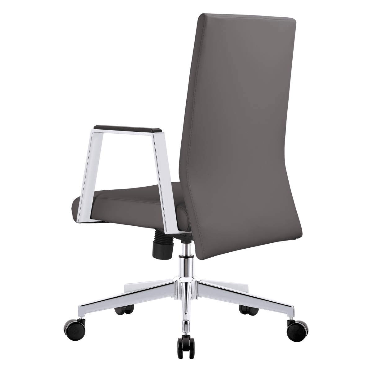 Aleen Leather Office Chair with Adjustable Height, Tilt and 360 Degree Swivel Grey Office Chair Leisuremod