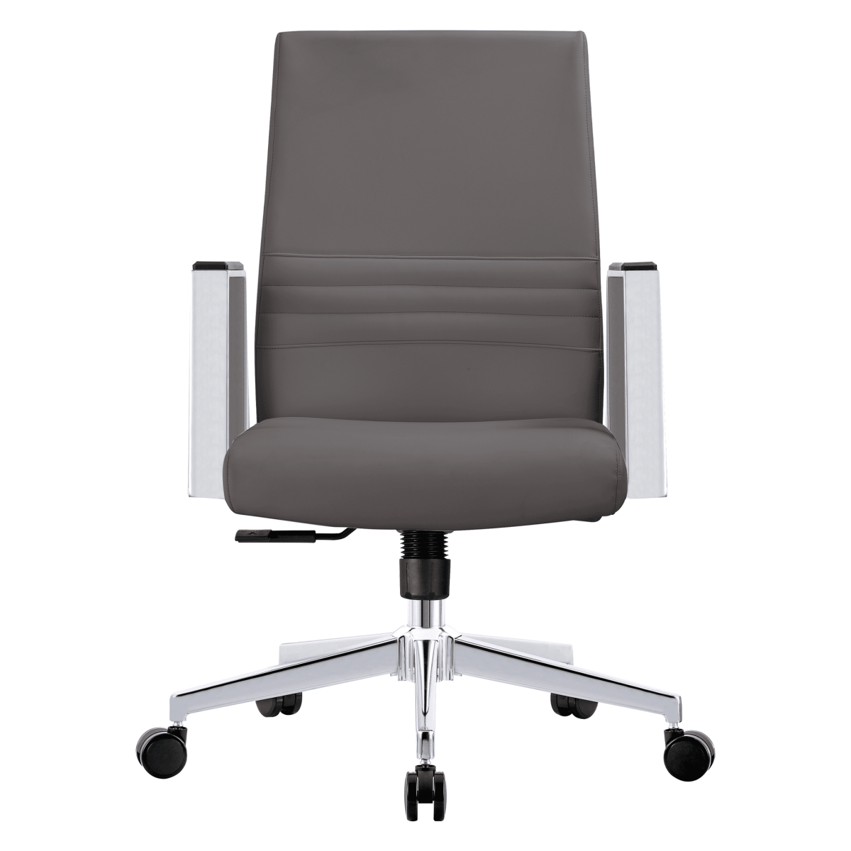 Aleen Leather Office Chair with Adjustable Height, Tilt and 360 Degree Swivel Grey Office Chair Leisuremod