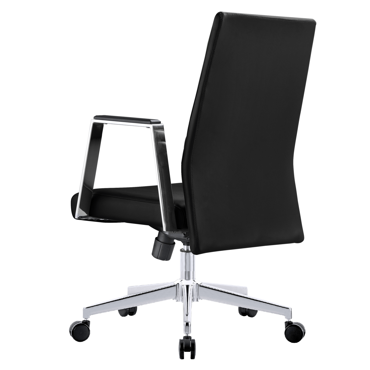 Aleen Leather Office Chair with Adjustable Height, Tilt and 360 Degree Swivel Black Office Chair Leisuremod