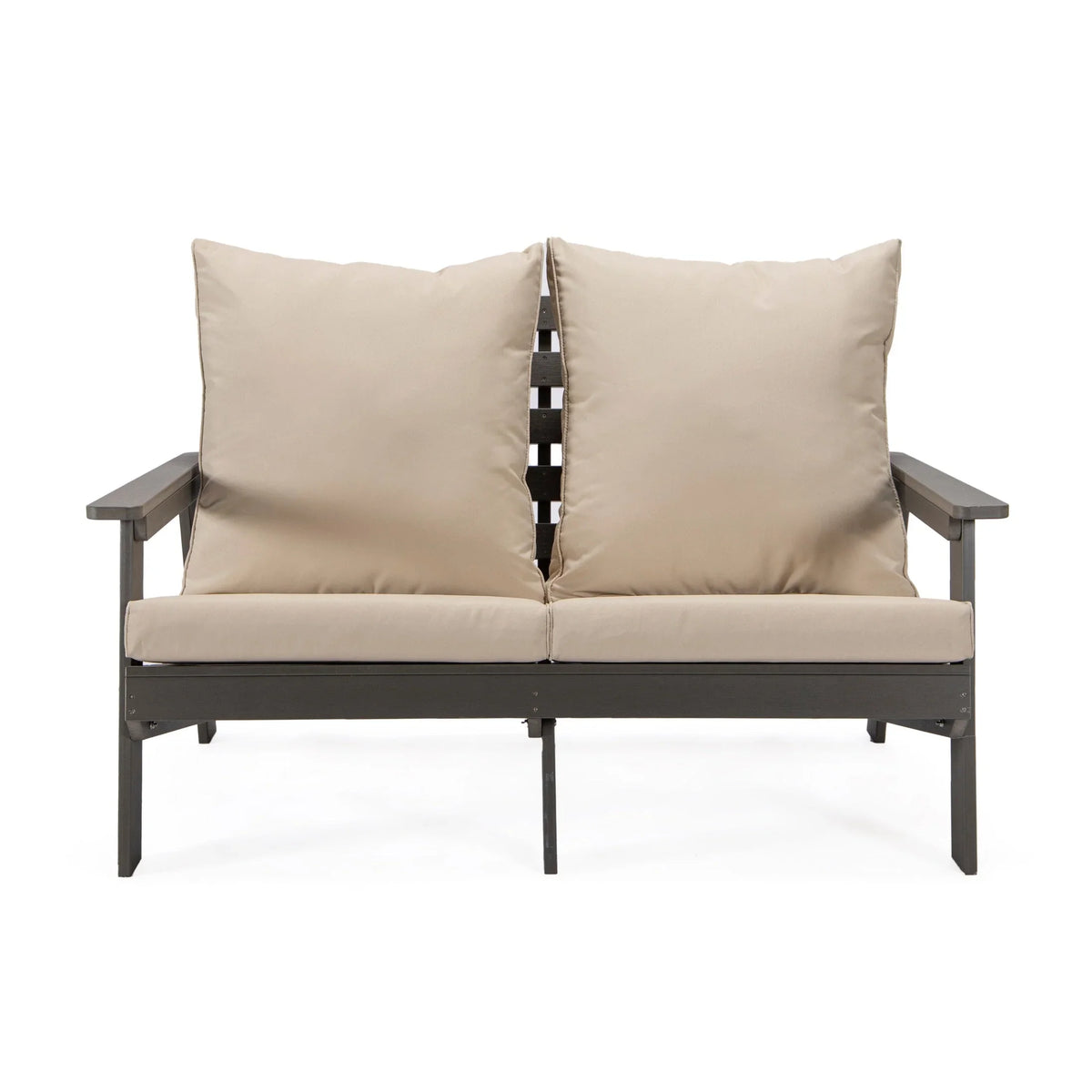Alpine Outdoor Loveseat in High Impact Polystyrene with Removable Cushions - Elax Furniture