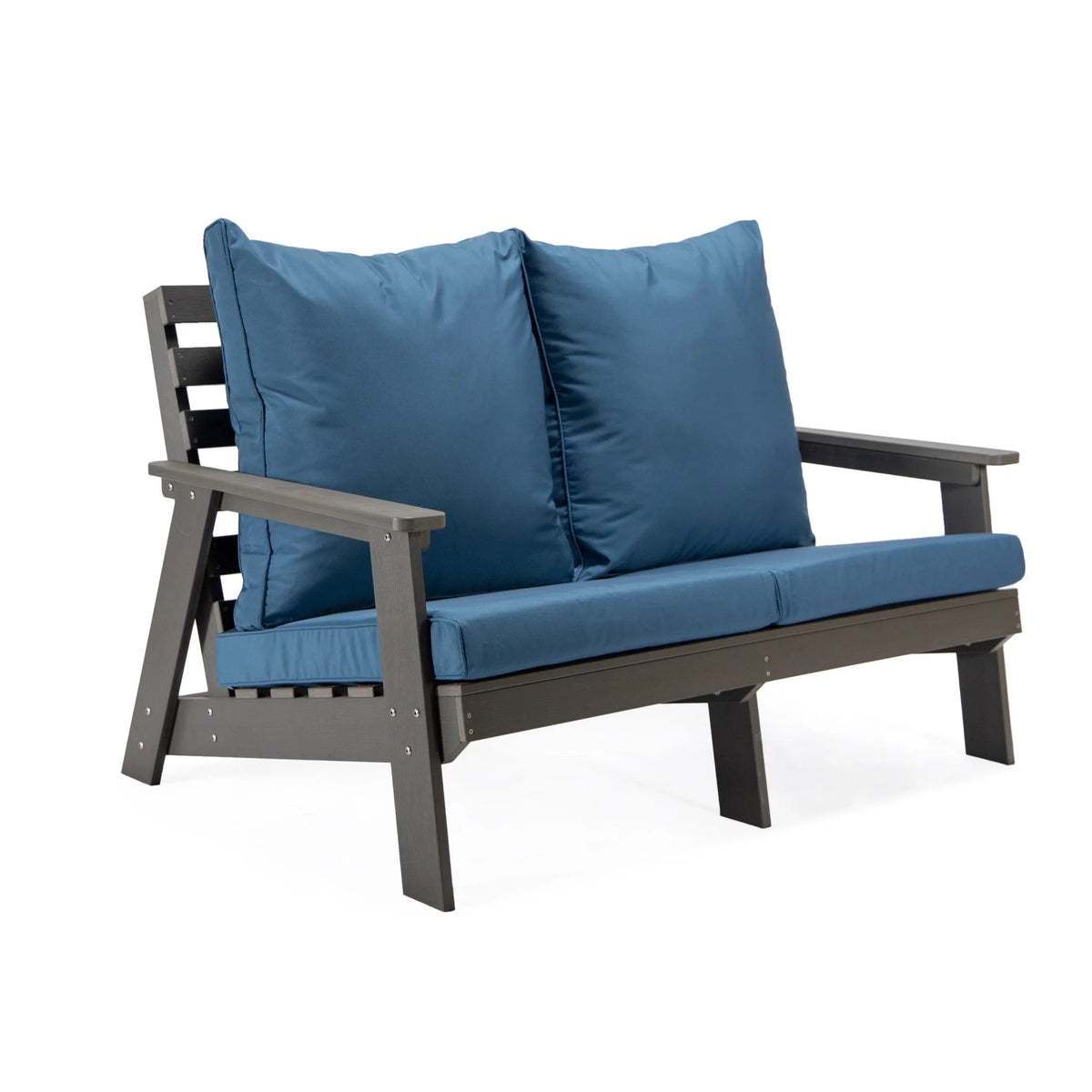 Alpine Outdoor Loveseat in High Impact Polystyrene with Removable Cushions - Elax Furniture