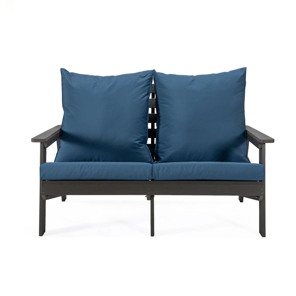 Alpine Outdoor Loveseat in High Impact Polystyrene with Removable Cushions - Elax Furniture
