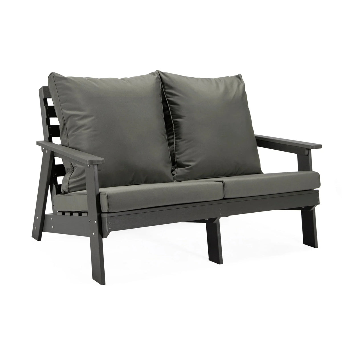 Alpine Outdoor Loveseat in High Impact Polystyrene with Removable Cushions - Elax Furniture