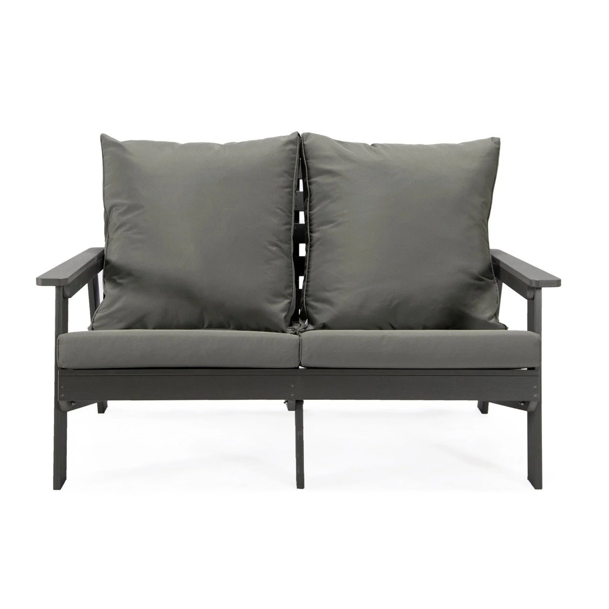 Alpine Outdoor Loveseat in High Impact Polystyrene with Removable Cushions - Elax Furniture