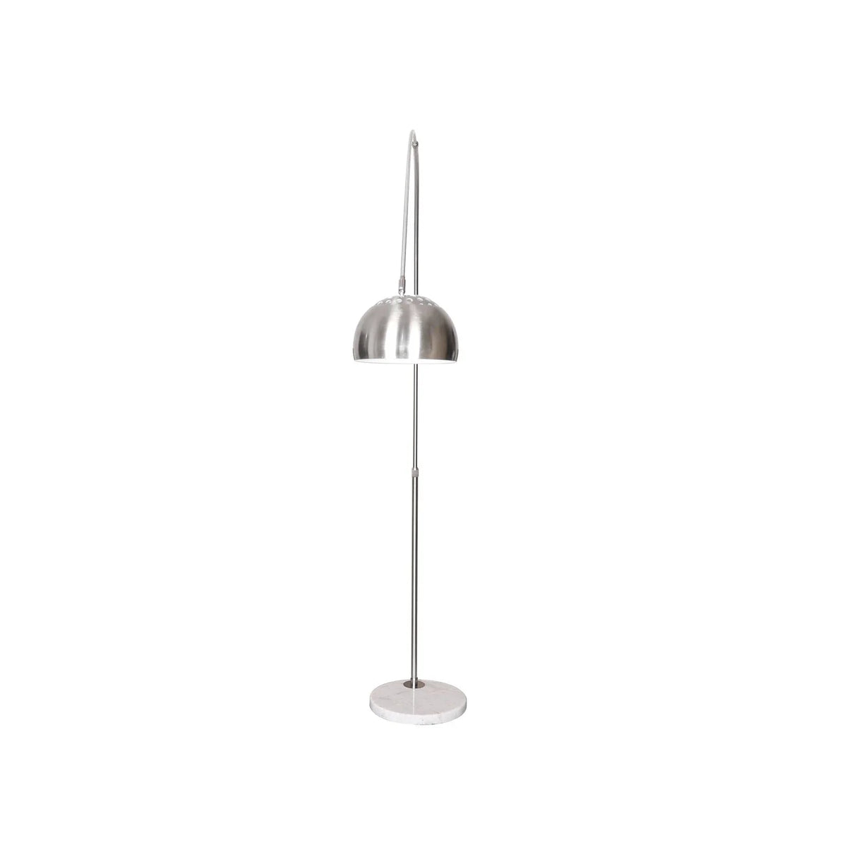 Arco Modern Arched Floor Lamp 76" Height with White Round Marble Base and Metal Dome Lamp Shade - Elax Furniture