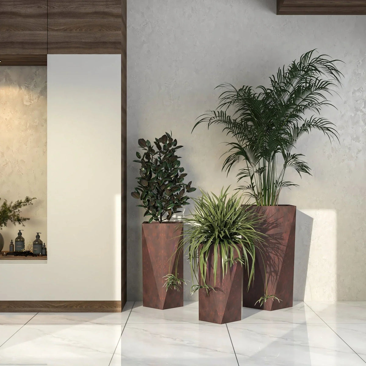 Aloe Tapered Square Fiberstone And MGO Clay Planter For Indoor And Outdoor - Elax Furniture