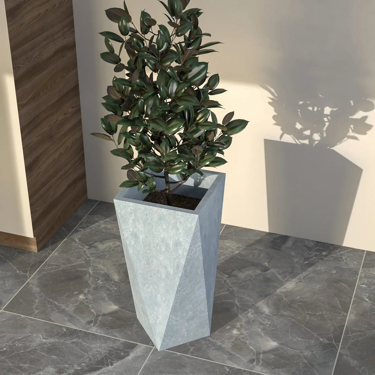 Aloe Tapered Square Fiberstone And MGO Clay Planter For Indoor And Outdoor - Elax Furniture