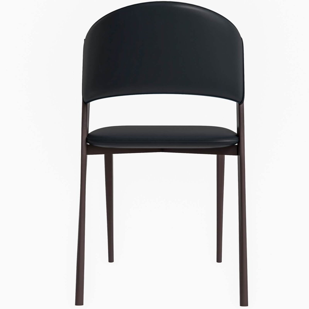 Aspen Dining Chairs Upholstered in Leather Kitchen Room Chairs with Metal Legs Black Dining Chair Leisuremod