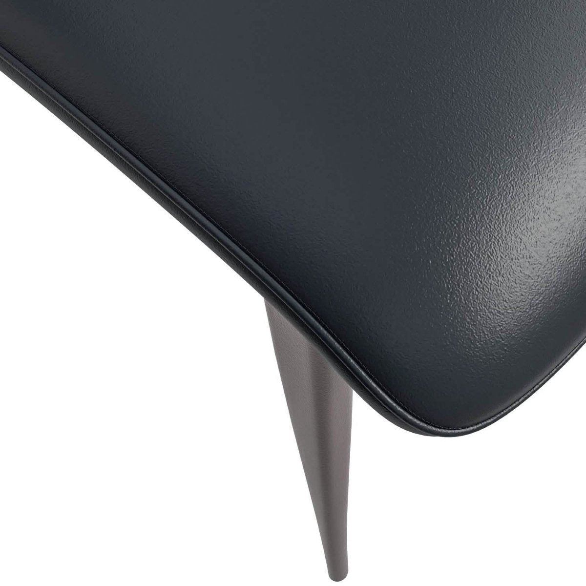 Aspen Dining Chairs Upholstered in Leather Kitchen Room Chairs with Metal Legs Black Dining Chair Leisuremod