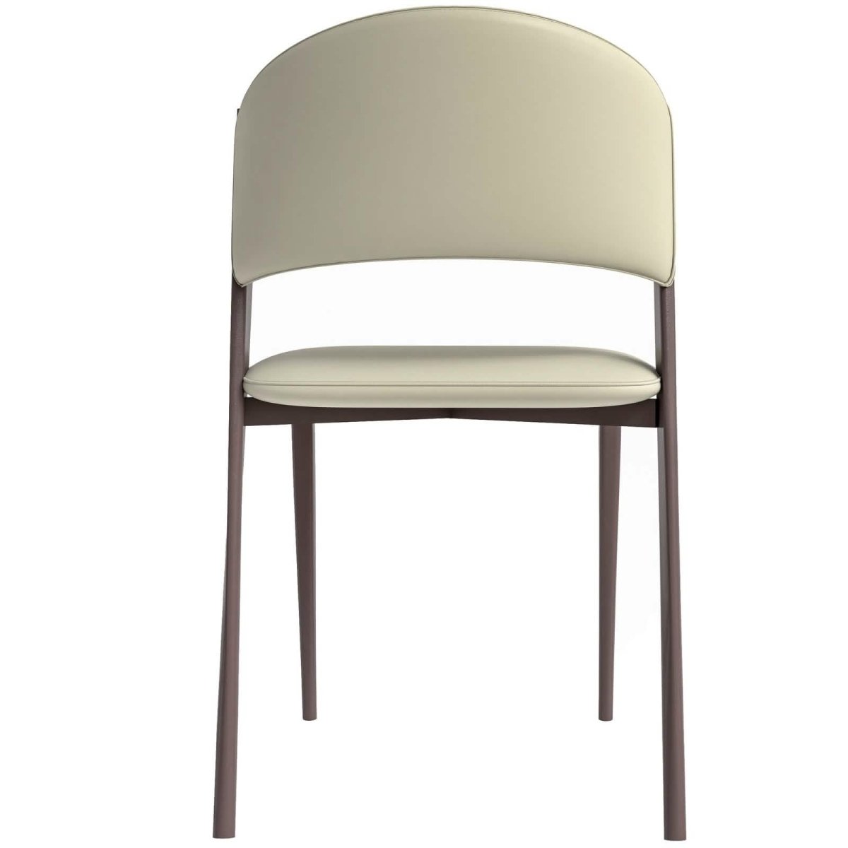 Aspen Dining Chairs Upholstered in Leather Kitchen Room Chairs with Metal Legs Light Grey Dining Chair Leisuremod