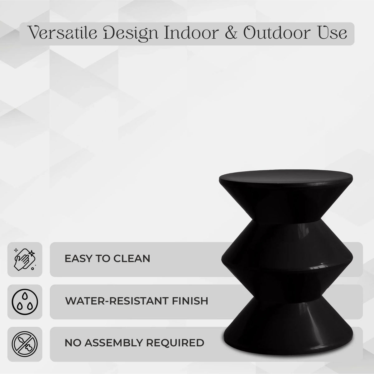 Aura Round Side Table in ABS Plastic With Contemporary Double-Hourglass Design - Elax Furniture