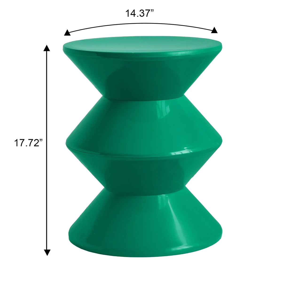 Aura Round Side Table in ABS Plastic With Contemporary Double-Hourglass Design - Elax Furniture