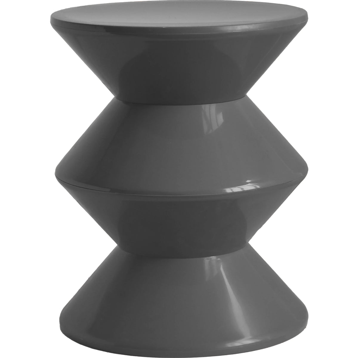 Aura Round Side Table in ABS Plastic With Contemporary Double-Hourglass Design - Elax Furniture