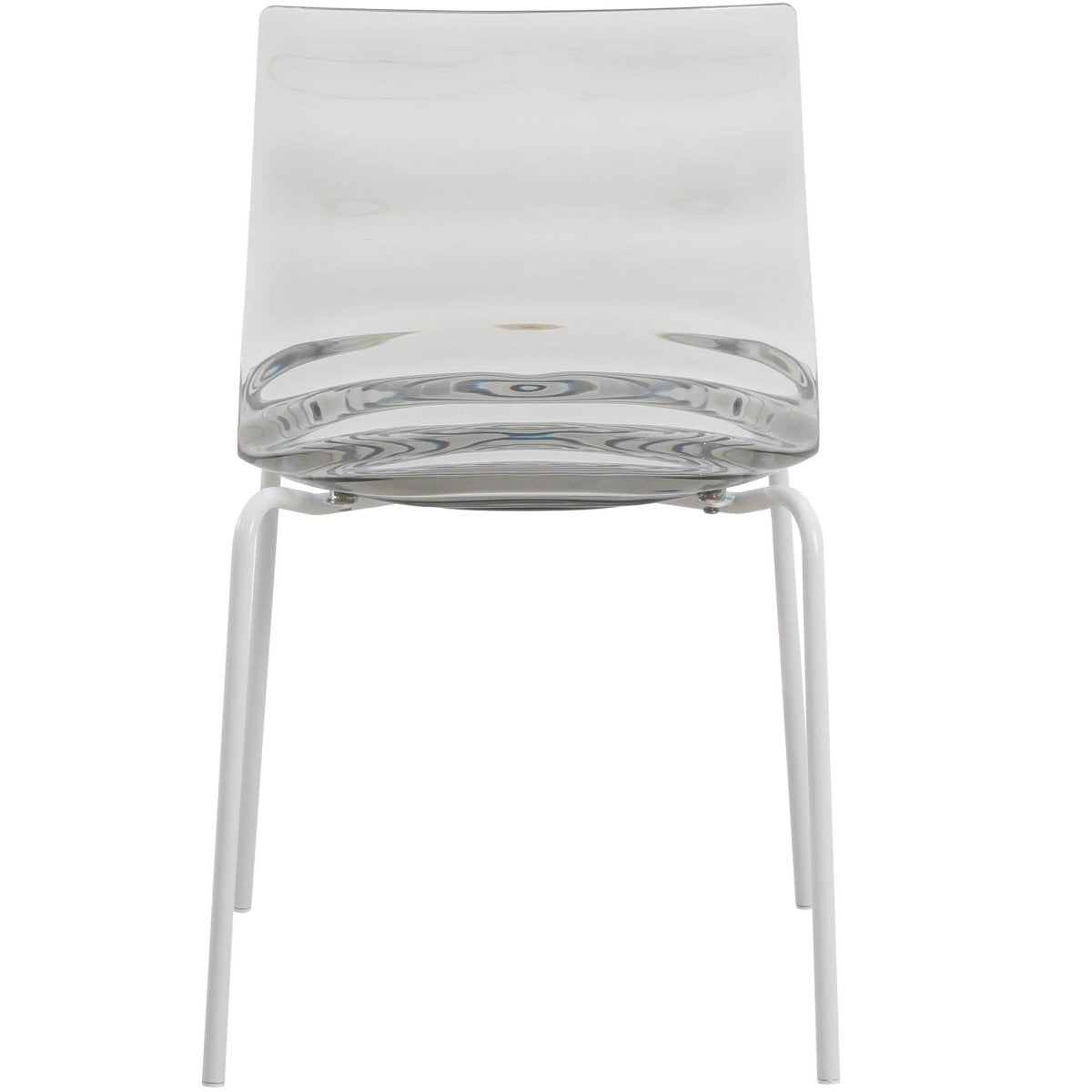 Astor Dining Chair Modern ABS Plastic Side Chair with Stainless-Steel Legs Transparent Black White Dining Chair Leisuremod