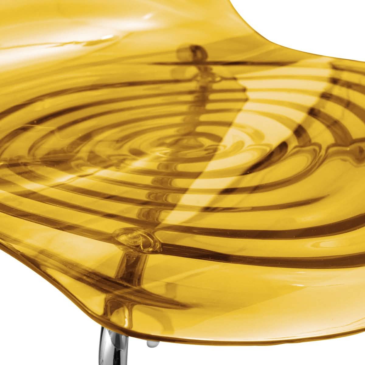 Astor Dining Chair Modern ABS Plastic Side Chair with Stainless-Steel Legs Orange Chrome Dining Chair Leisuremod