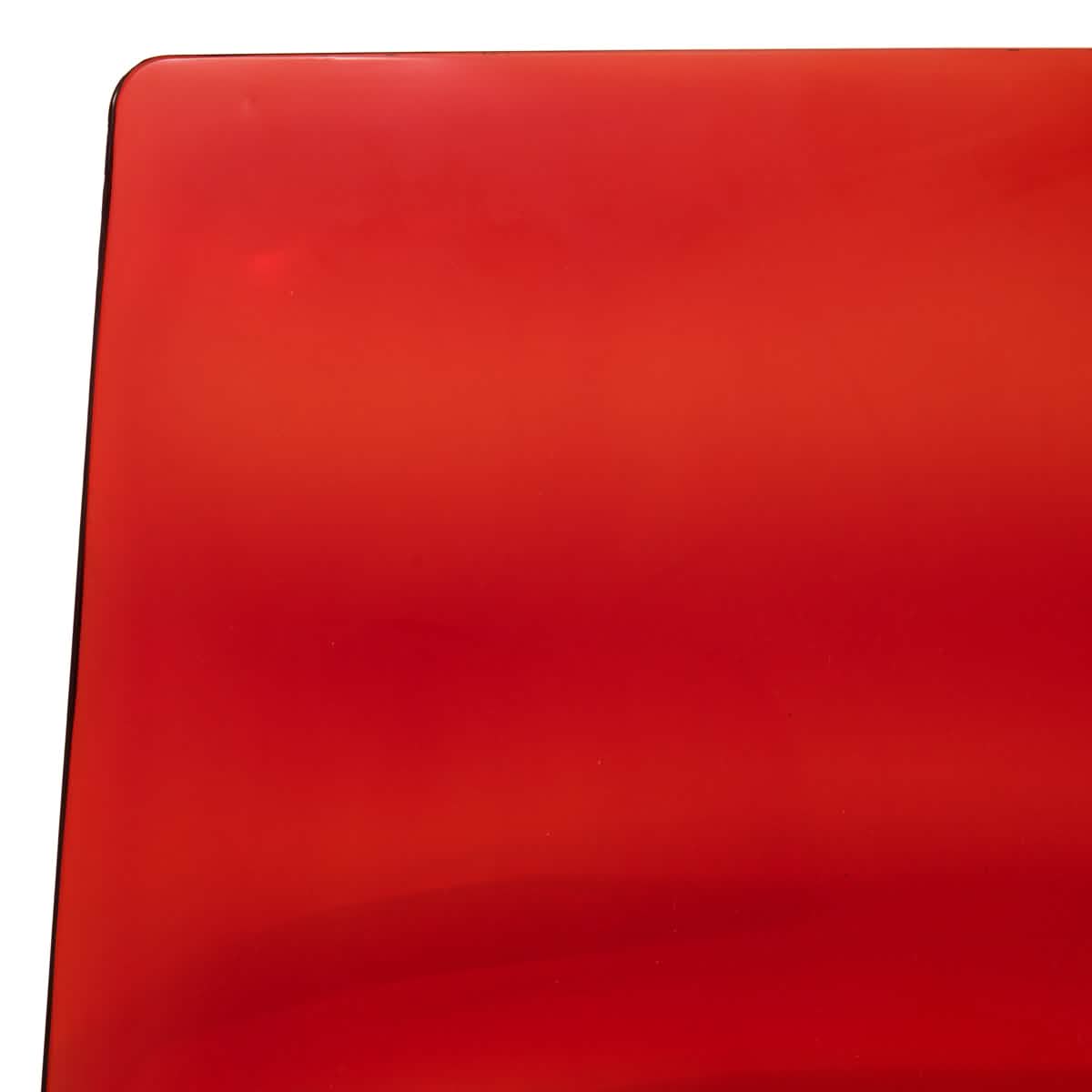 Astor Dining Chair Modern ABS Plastic Side Chair with Stainless-Steel Legs Transparent Red Chrome Dining Chair Leisuremod