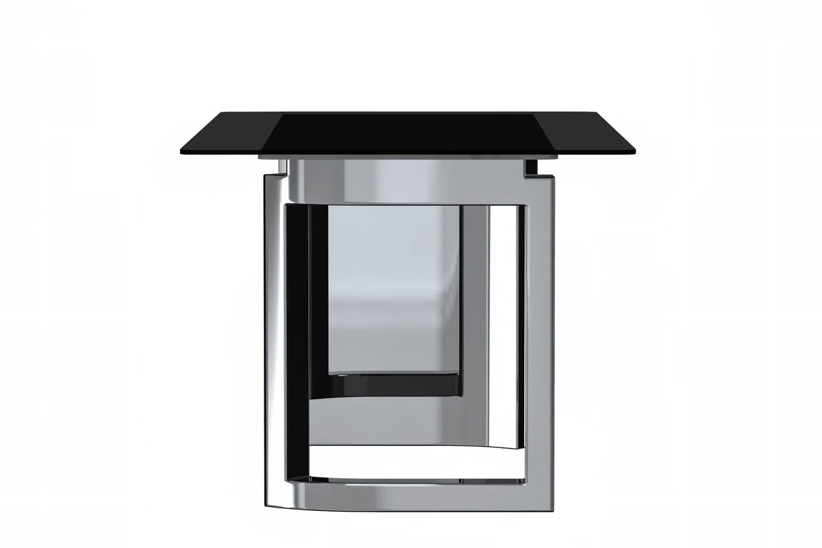 Astra Rectangular Dining Table with Stone/Glass Tabletop and Stainless-Steel Base - Elax Furniture