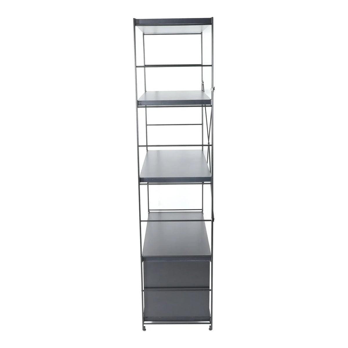 Brentwood Etagere Bookcase with White Powder Coated Steel Frame and Melamine Board Shelves - Elax Furniture