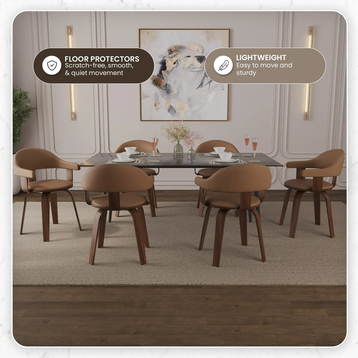 Brivo Modern Wooden Dining Chair With Walnut Color Frame - Elax Furniture