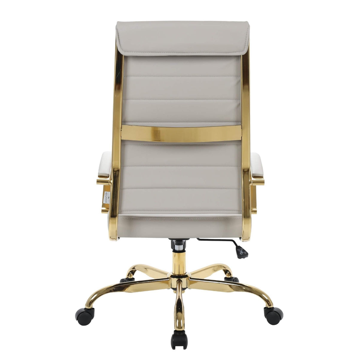 Benmar High-Back Leather Adjustable Office Conference Chair Gold Tan Office Chair Leisuremod
