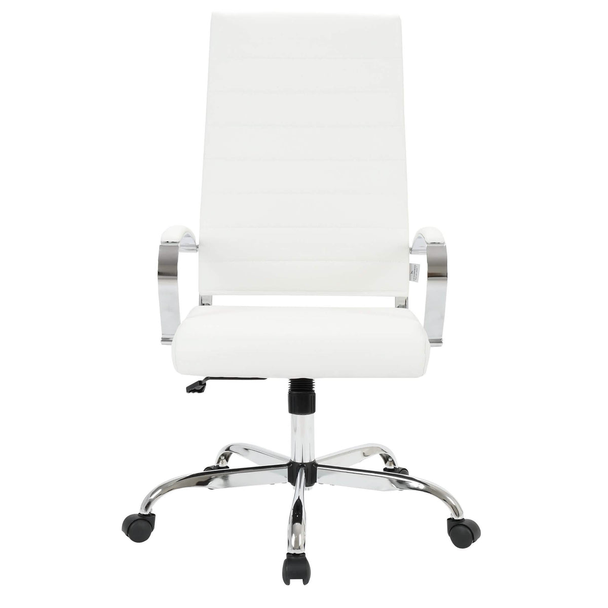 Benmar High-Back Leather Adjustable Office Conference Chair Chrome White Office Chair Leisuremod