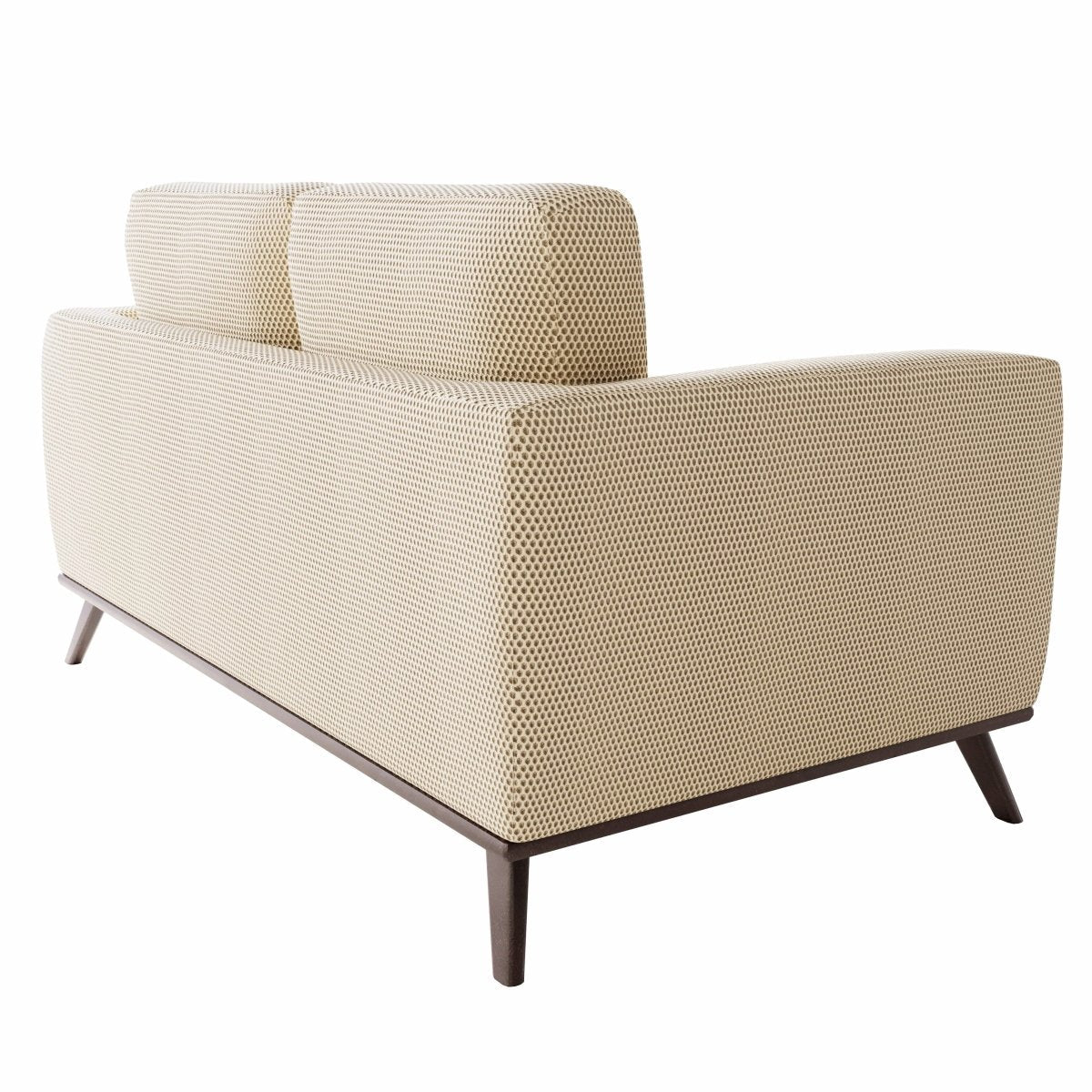 Birch Wood Base Leather/Mesh Loveseat - Chester Collection Mesh Beige Sofa Leisuremod