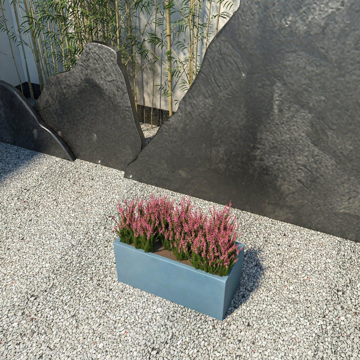 Bloom Mid-Century Modern Rectangular Fiberstone and MGO Clay Planter for Indoor and Outdoor - Elax Furniture