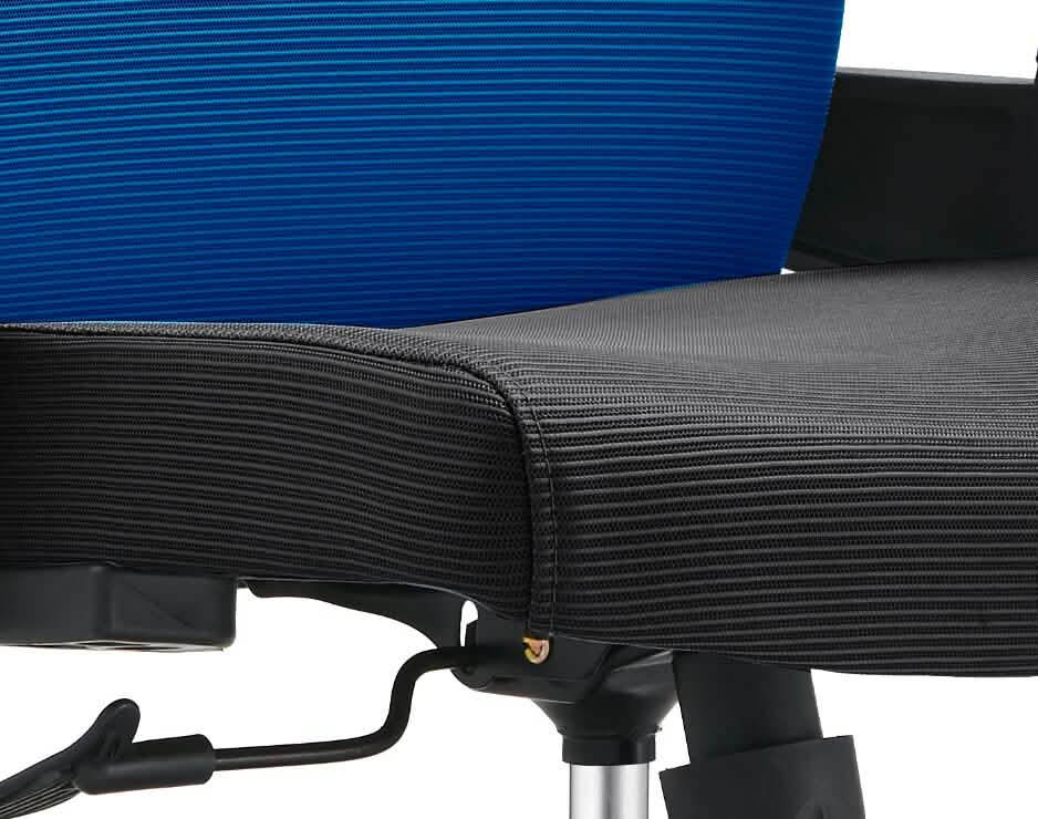 Brio Mid-Back Adjustable Office Chair Upholstered in Cotton Blue Office Chair Leisuremod