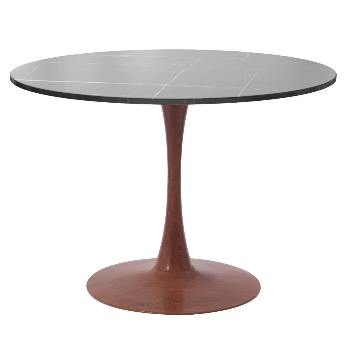 Bristol 27"/31"/35"/40" Round Dining Table Wood Transfer Cherry/Natural/Walnut Base with Sintered Stone Table Top - Elax Furniture