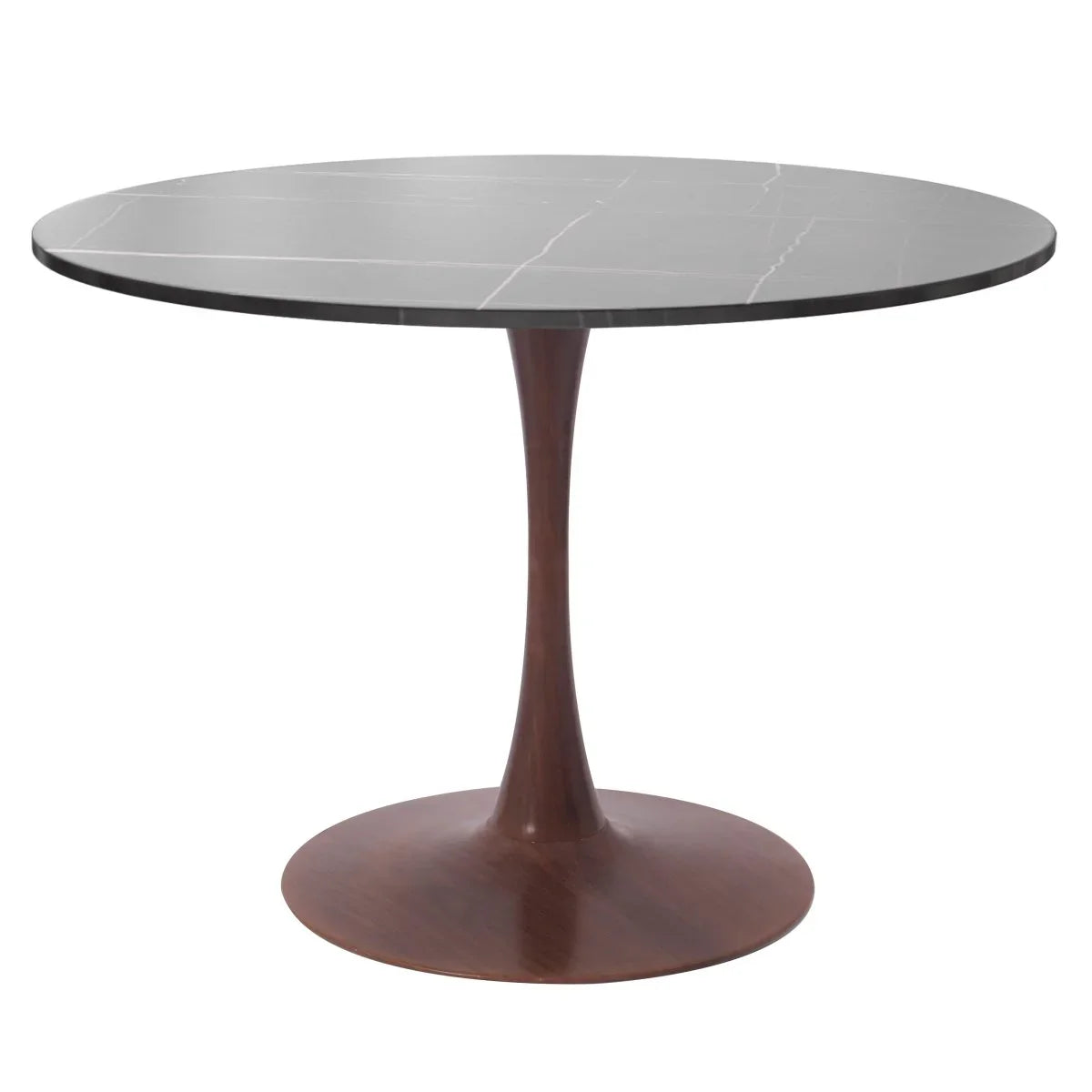 Bristol 27"/31"/35"/40" Round Dining Table Wood Transfer Cherry/Natural/Walnut Base with Sintered Stone Table Top - Elax Furniture