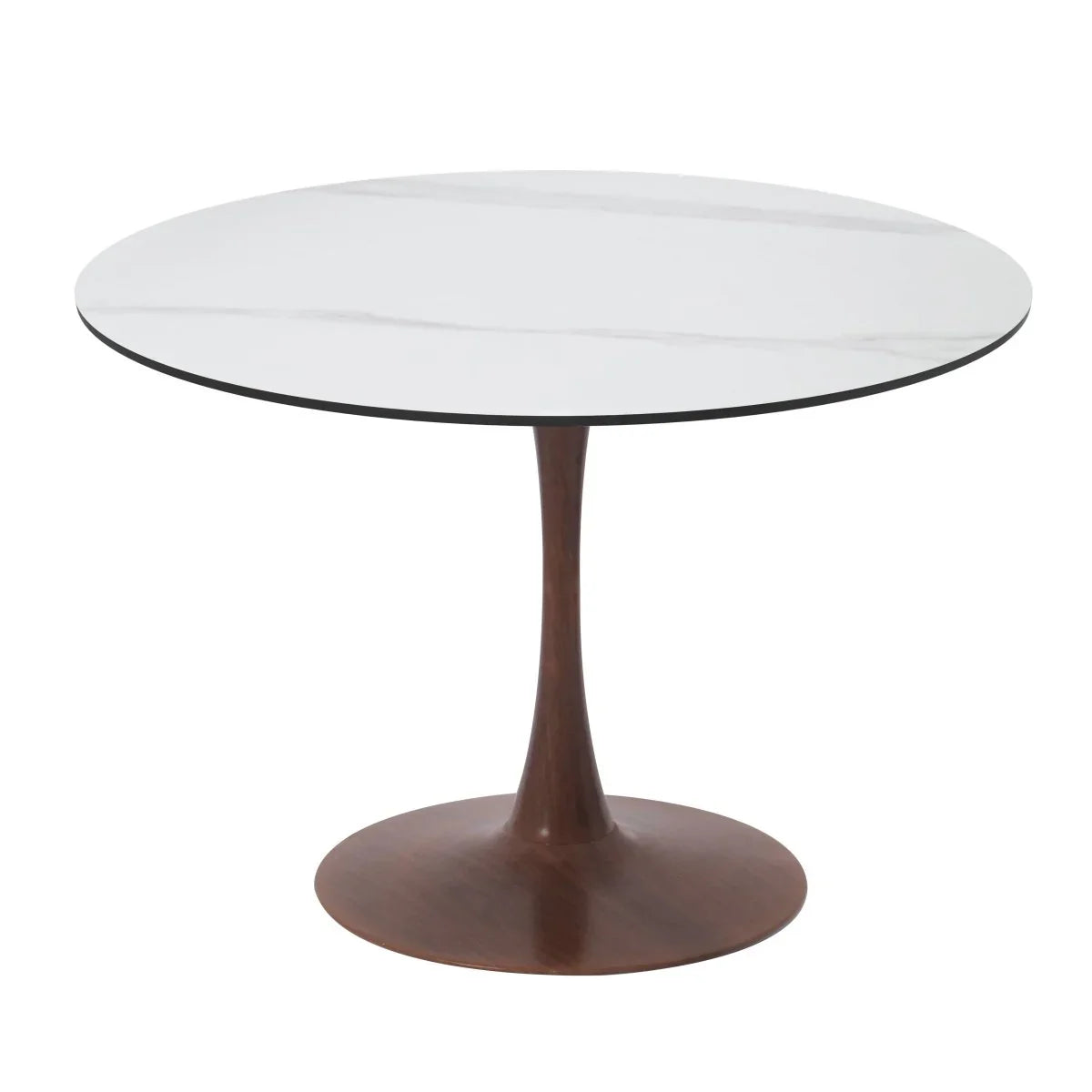 Bristol 27"/31"/35"/40" Round Dining Table Wood Transfer Cherry/Natural/Walnut Base with Sintered Stone Table Top - Elax Furniture