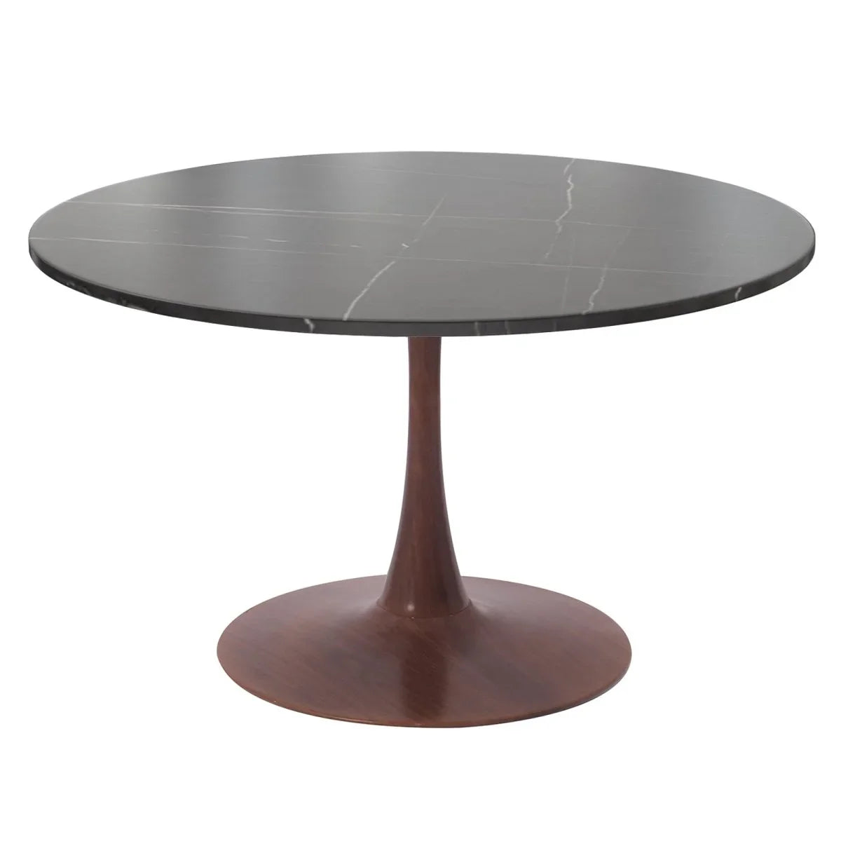 Bristol 27"/31"/35"/40" Round Dining Table Wood Transfer Cherry/Natural/Walnut Base with Sintered Stone Table Top - Elax Furniture