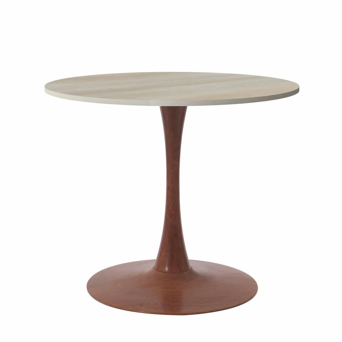 Bristol 27"/31"/35"/40" Round Dining Table Wood Transfer Cherry/Natural/Walnut Base with Sintered Stone Table Top - Elax Furniture