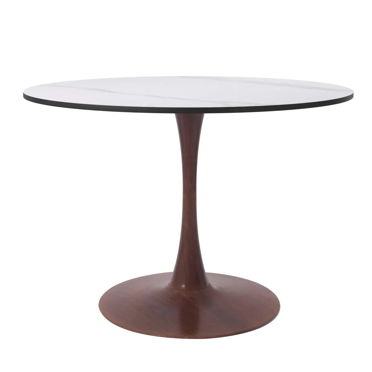 Bristol 27"/31"/35"/40" Round Dining Table Wood Transfer Cherry/Natural/Walnut Base with Sintered Stone Table Top - Elax Furniture