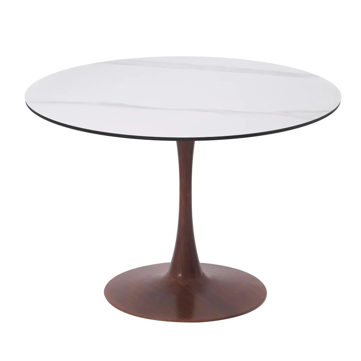Bristol 27"/31"/35"/40" Round Dining Table Wood Transfer Cherry/Natural/Walnut Base with Sintered Stone Table Top - Elax Furniture
