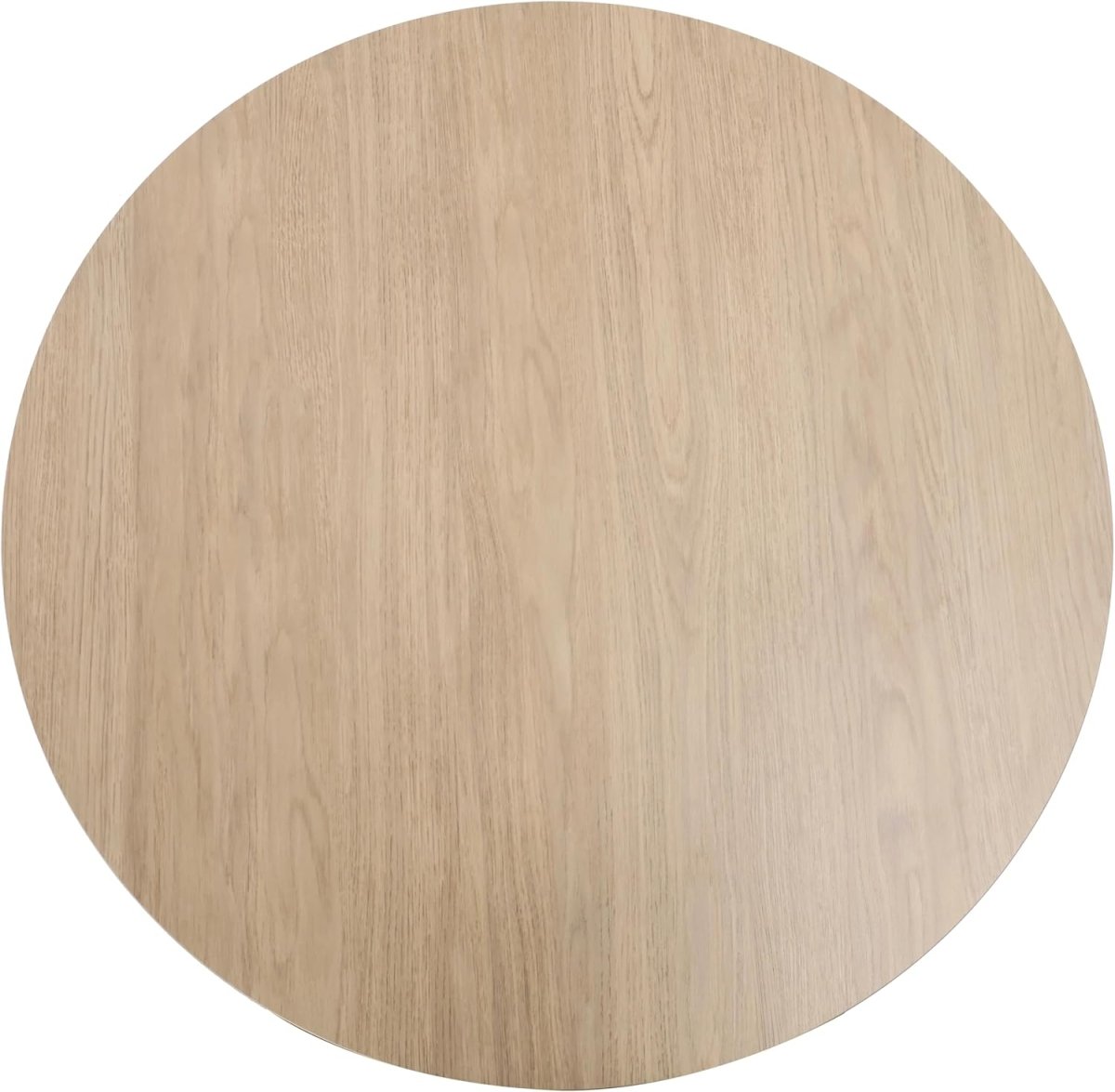 Bristol Round Dining Table With MDF Wood/Sintered Stone Tabletop with Cherry Finish Pedestal Base Natural Wood Dining Table LeisureMod