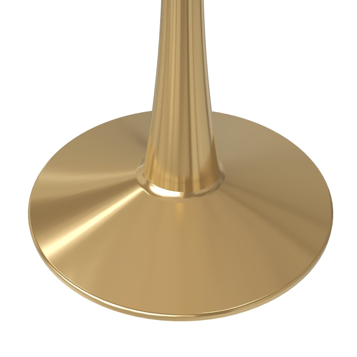 Bristol Round Dining Table with MDF/Sintered Stone/Glass Tabletop in Gold Steel MDF 40 Inches Marbled White Dining Table Leisuremod