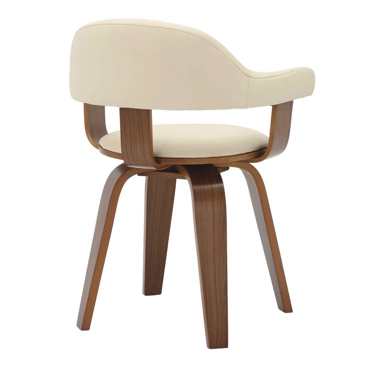 Brivo Modern Wooden Dining Chair With Walnut Color Frame Cream Dining Chair Leisuremod