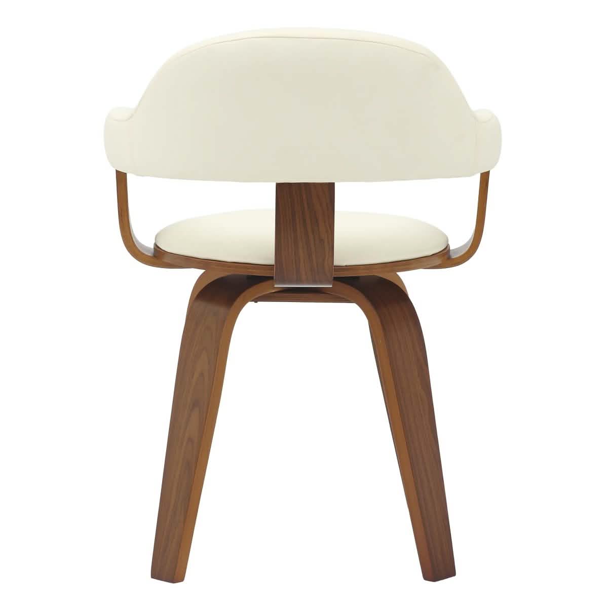 Brivo Modern Wooden Dining Chair With Walnut Color Frame White Dining Chair Leisuremod