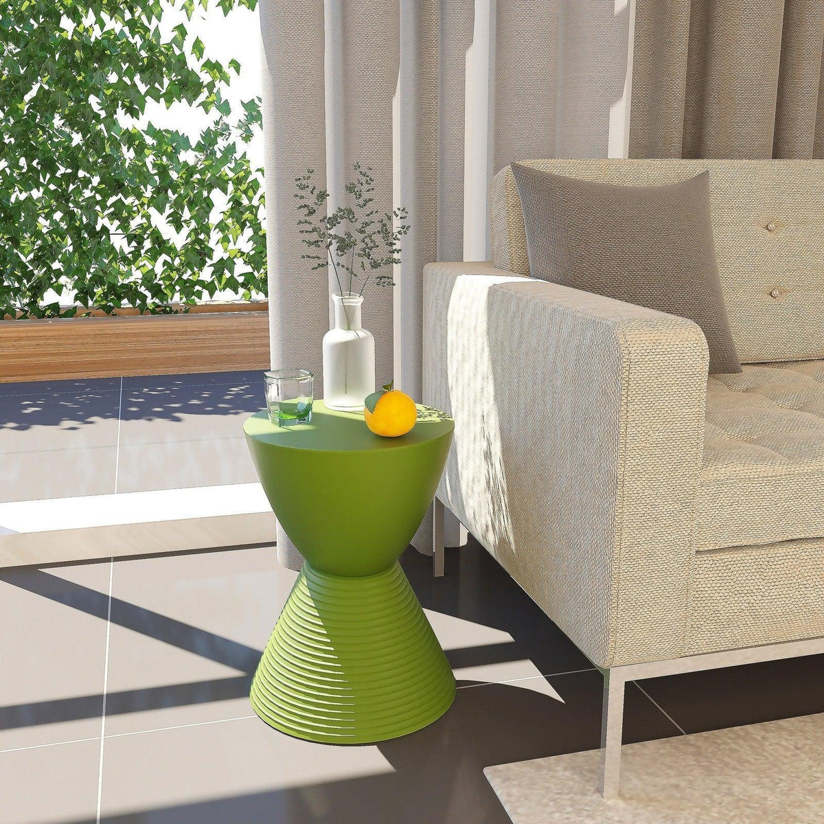 Boyd Storage Round Side End Table in Polypropylene Plastic - Elax Furniture