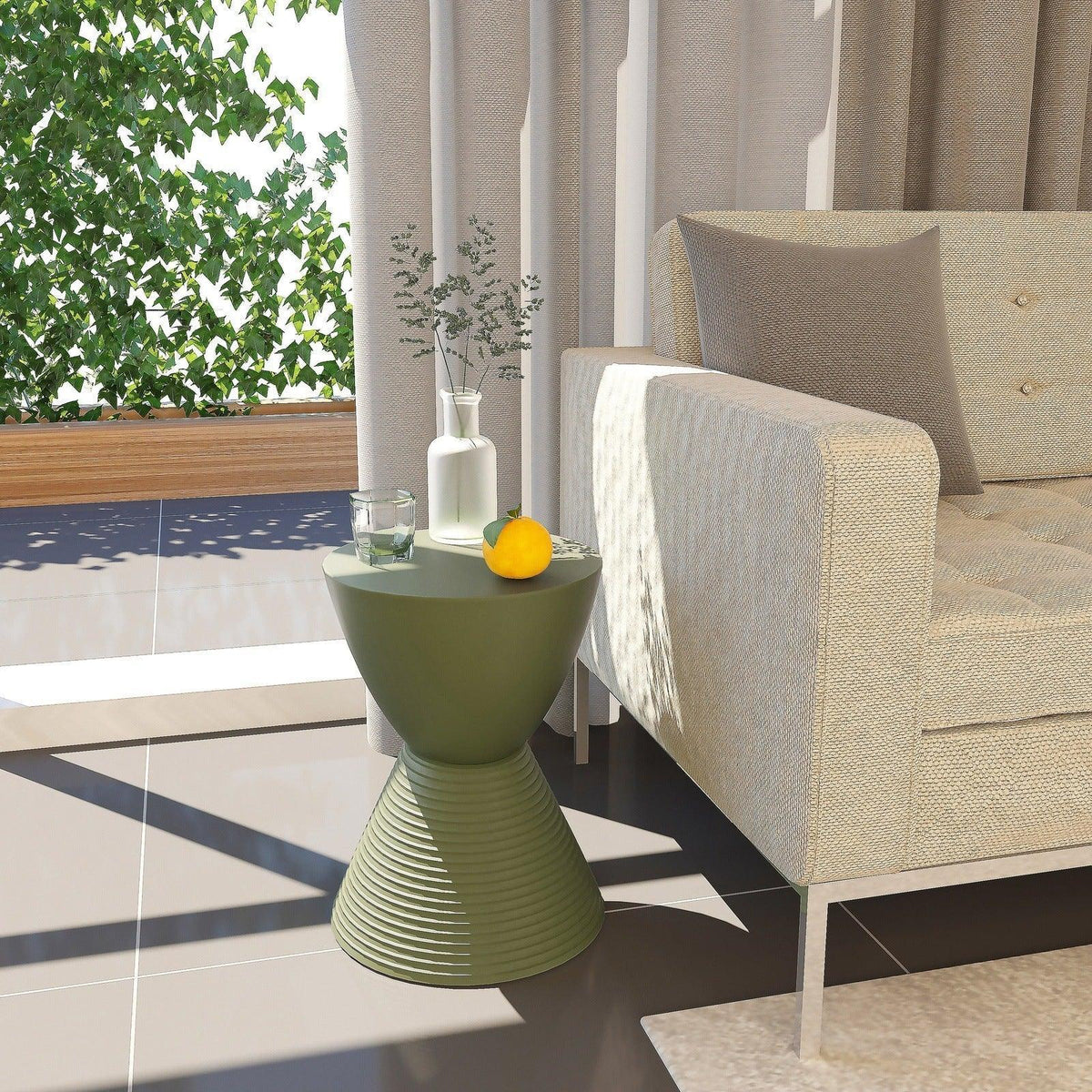 Boyd Storage Round Side End Table in Polypropylene Plastic - Elax Furniture