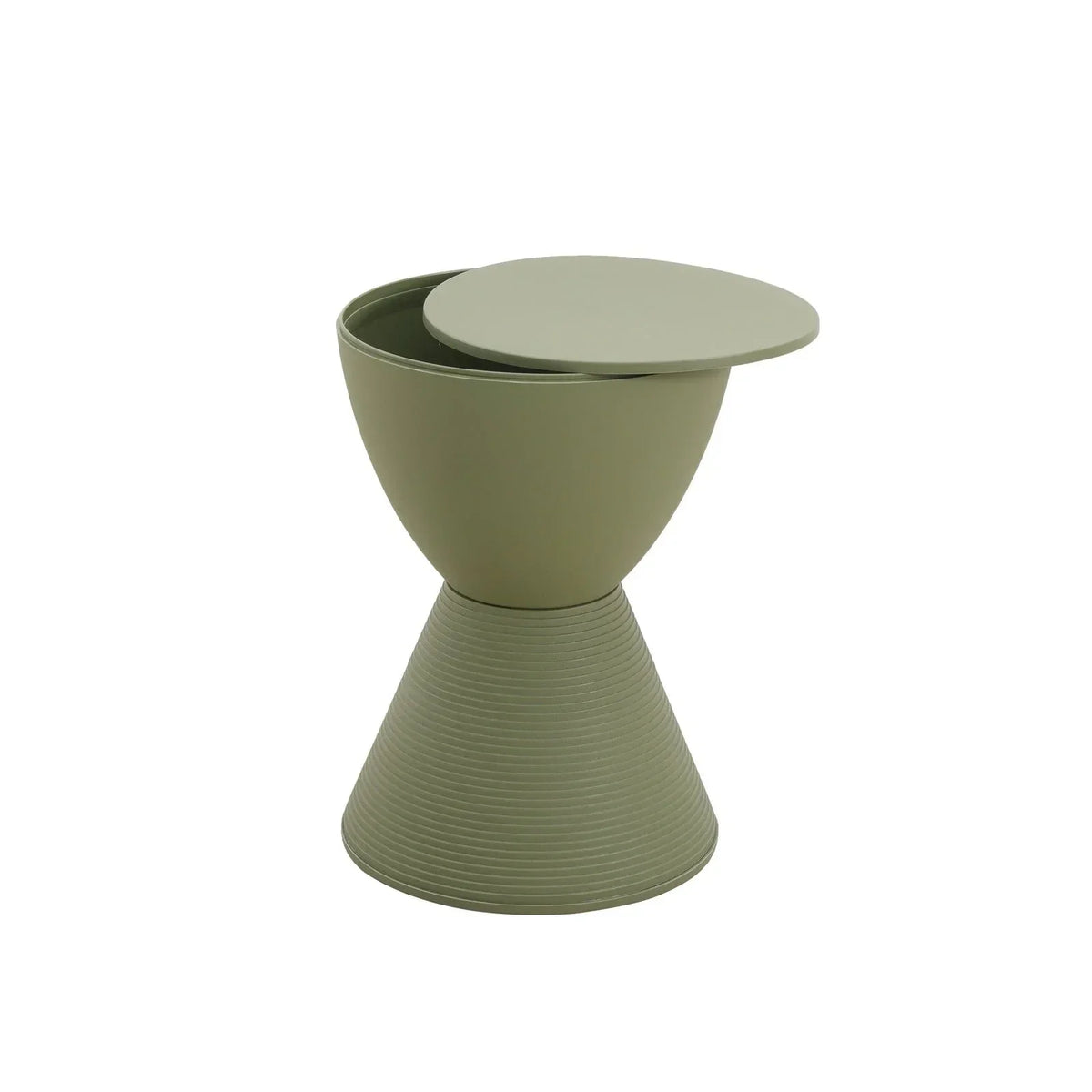 Boyd Storage Round Side End Table in Polypropylene Plastic - Elax Furniture